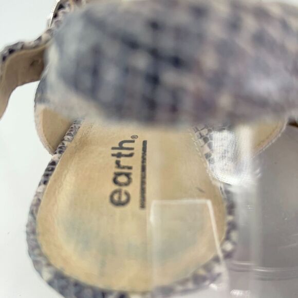 Earth Murano Haze Sandals Women' 9.5 Taupe Multi Snake Ankle Strap Block Heel - Picture 10 of 16